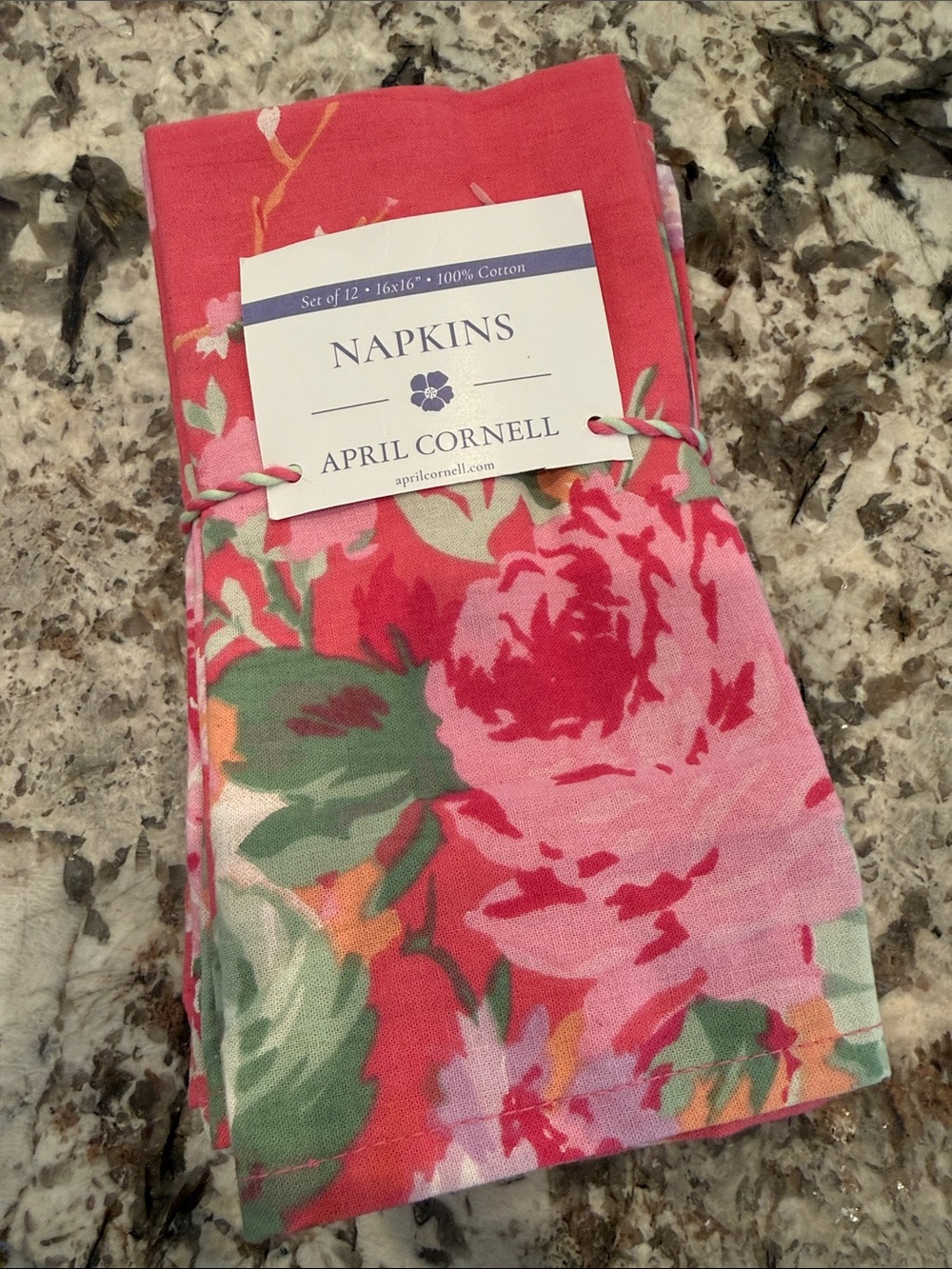 April Cornell rose pink napkins set of 12